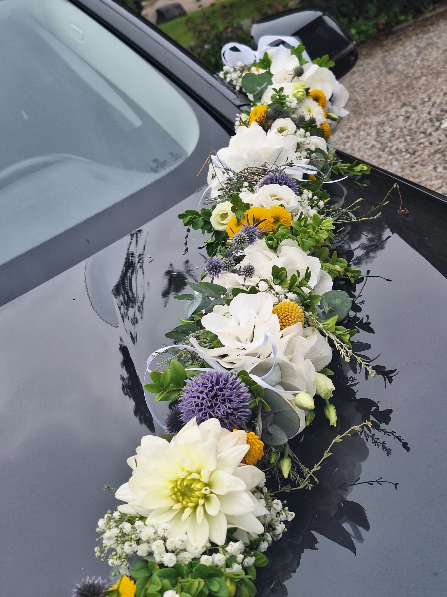 Blumenschmuck für Hochzeitsauto Variante 8